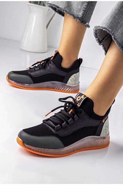 Anıl Ayakkabı Witty Γυναικεία Αθλητικά Παπούτσια Sneaker Stone Μαύρο - Πορτοκαλί