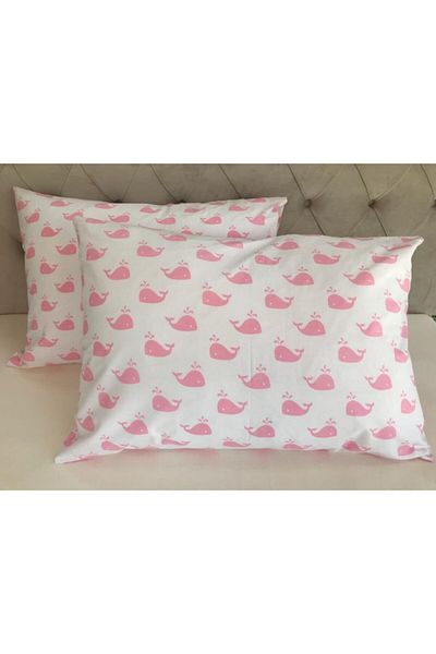 Çeyiz Bahçesi Pink Whale Μαξιλαροθήκη 2 τεμαχίων 50&70