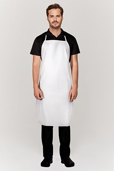 CKN UNIFORMS غسالة أطباق، مقاومة للماء، مريلة بيضاء من مادة PVC - عبوة من قطعتين