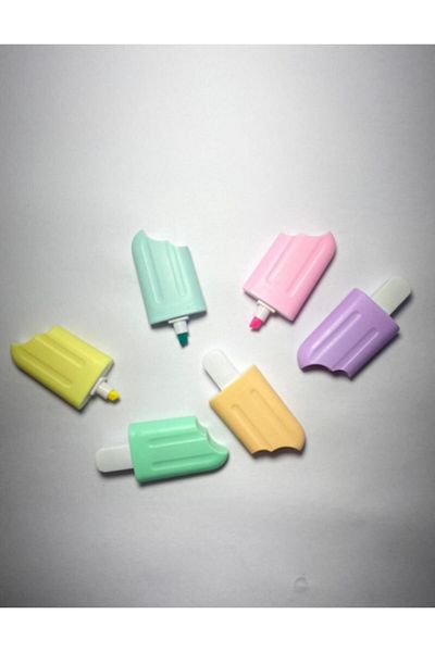Misyon Ice Cream Shaped Highlighter Set of 6 (Vibrant Colors)
