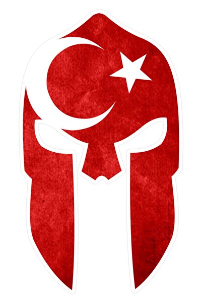 Quart Aksesuar Ay Yıldız Türk Bayrağı Miğfer Sticker 10 X 6 cm