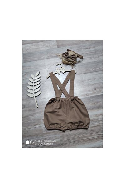 Feriatolye Erkek Bebek Vizon Doğum Günü Kostümü  Salopet Papyon