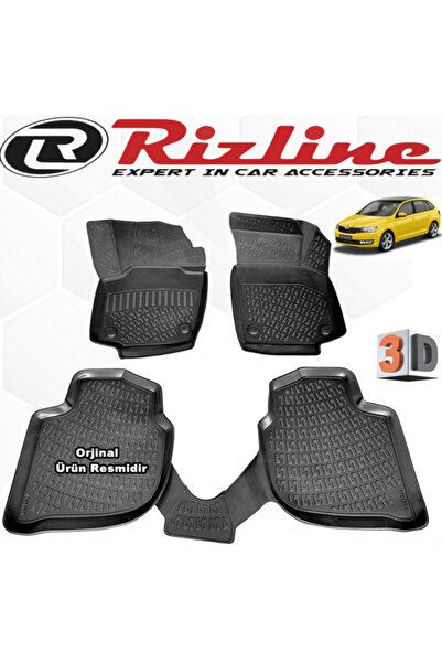 Rizline Skoda Rapid 3d Paspas Havuzlu Stw 2013 - 2020 Arası 4 Parça Siyah Set