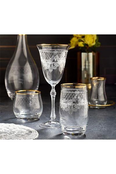 Canba مجموعة أدوات مائدة فاخرة مكونة من 61 قطعة من Golden Victoria Boutique