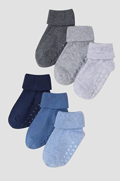 MEM SOCKS جوارب أطفال مضادة للانزلاق مكونة من 6 قطع