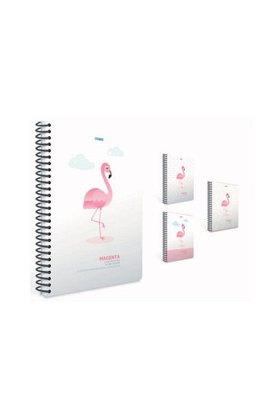 Gıpta Caiet cu copertă Pp offset în spirală magenta 19x26cm 80 coli pătrat Pachet 4 4182