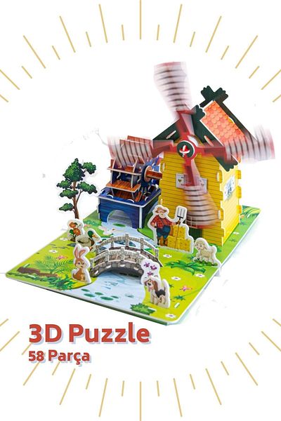 Bonkido 3d Puzzle "farm" 58 Pieces, 3D Puzzle