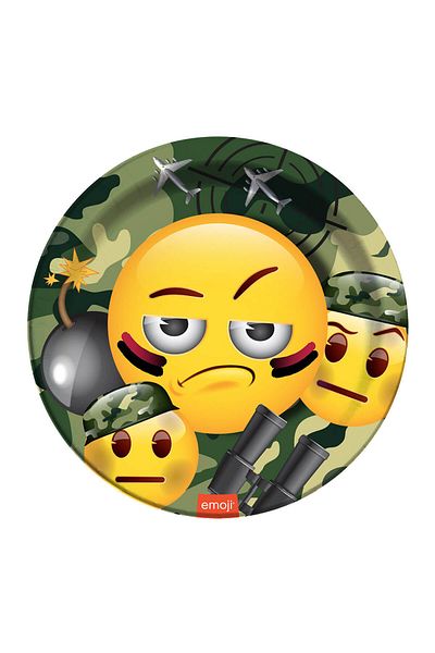 Roll-Up Kikajoyy Camouflage Emoji 8 قطع من الورق المقوى 23 سم