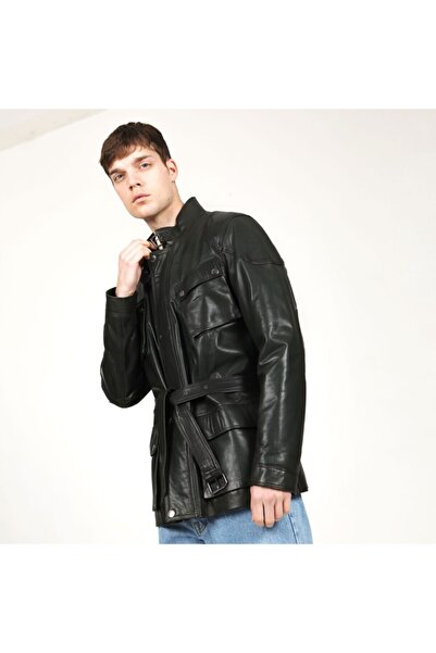 Dericlub Blstf Yeşil Vejetal Erkek Deri Ceket