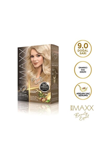 MAXX DELUXE Beauty Expert Zeytinyağı+keratin+argan Birleşimi 9.0 Doğal Sarı S...