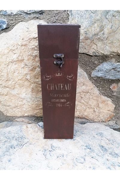 Baykon Ahşap Brown Wooden Wine Box 35x10x10 cm