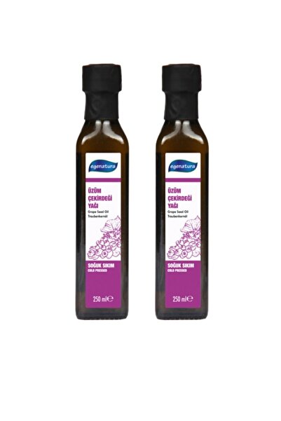 egenatura زيت بذور العنب 2x250 مل - زجاجة زجاجية ومعصورة على البارد