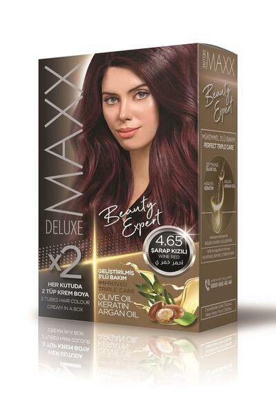 MAXX DELUXE Beauty Expert Zeytinyağı+keratin+argan Birleşimi 4.65 Şarap Kızılı Set Boya