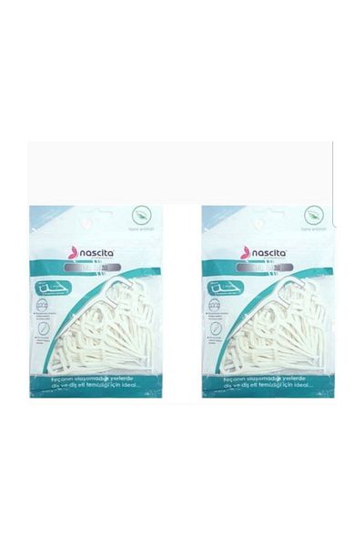 nascita Mint Flavored Double Sided Toothpick Dental Floss 50 x 2 Packs