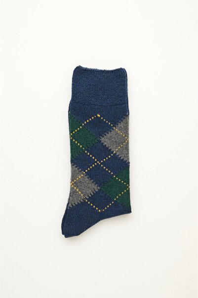 Dagi Șosete pentru bărbați în carouri bleumarin-kaki