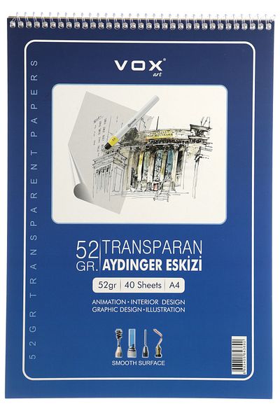 Vox Art Caiet de schițe pentru trasare - A4 - 40 coli 52 gr