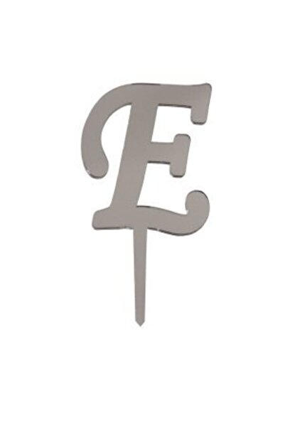 parti sürprizi حرف E زجاج شبكي فضي عاكس 7 سم