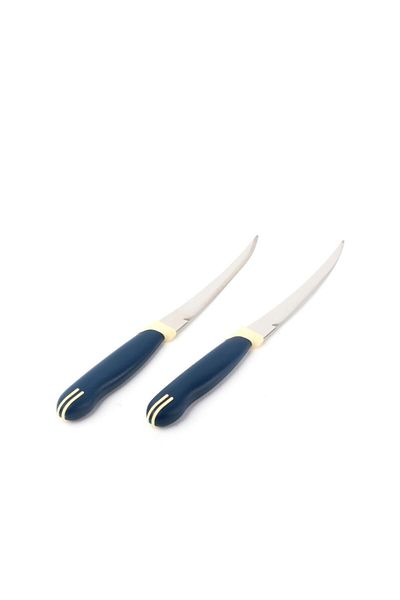 TRAMONTINA Navy Blue Laser Straight Medium Vegetable Knife Set of 2