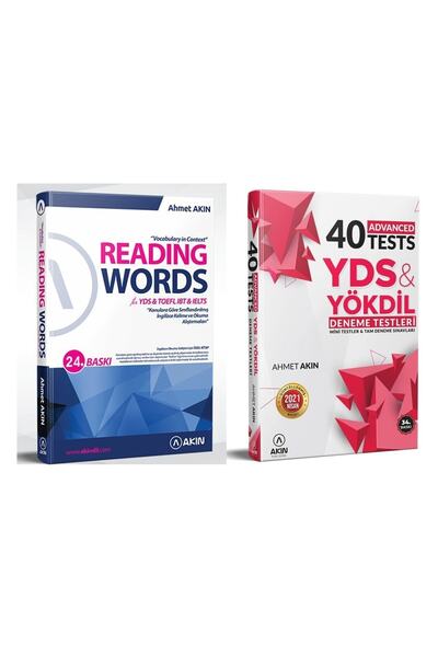 Akın Dil Eğitimi Readıng Words Yds Veyds Yökdil 40 Advanced Deneme Testleri 2021 Nisan Güncellenmiş Set (2 Kitap)