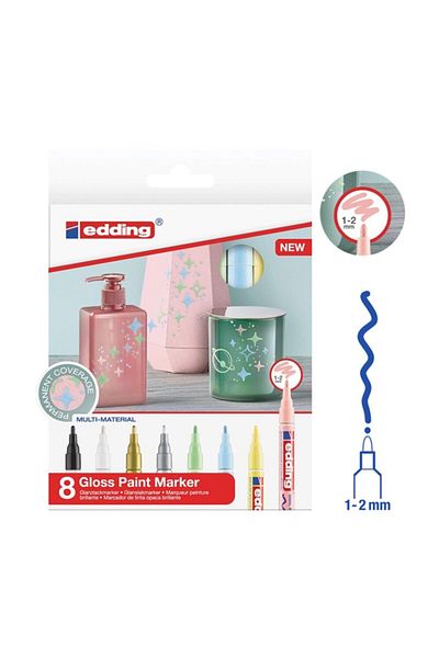 Edding 751 Cover Up Crayons Set of 8 + Pastel Tones