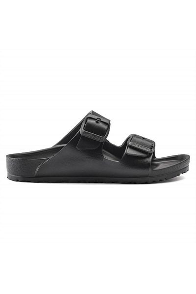 Birkenstock Papuci negri cu dungi duble pentru copii Arizona Eva1018924