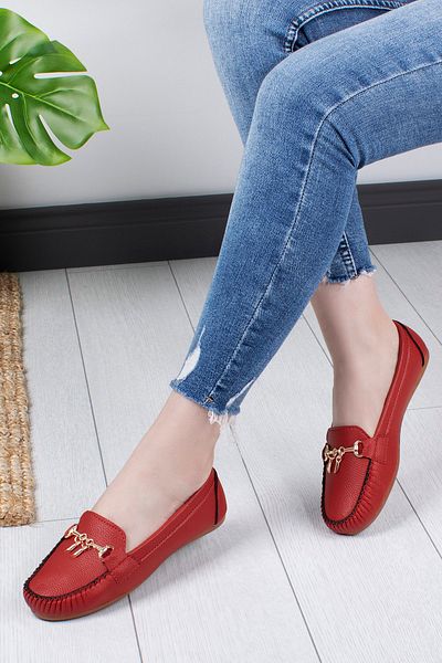 Khayt Women's Red Fury Casual Daily Ballerina Shoes