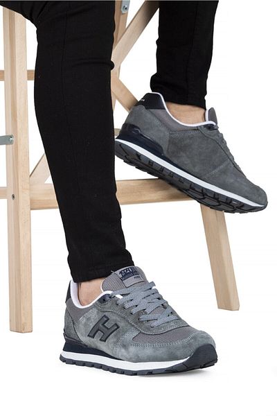 Hammer Jack Ανδρικό γκρι γνήσιο δέρμα Casual Sports