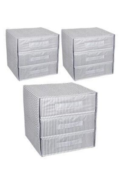 ALAS 3 Adet - Üç Bölmeli Çekmece - Çok Amaçlı Çekmece - Çorap & Iç Çamaşır Vb...