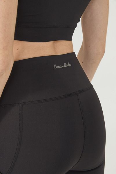ENNA MODA Pantaloni scurți sport fără cusături, negru, sezon nou, buzunar cu talie înaltă, alergare, yoga, fitness, dans, ciclism