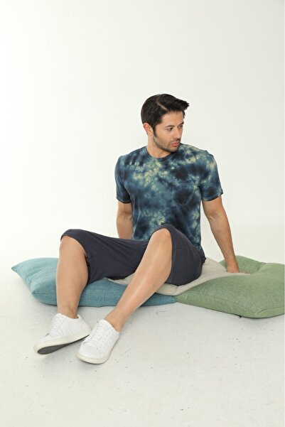 BİRŞEN Erkek Batik Desenli Çok Renkli Şortlu Pijama Takımı