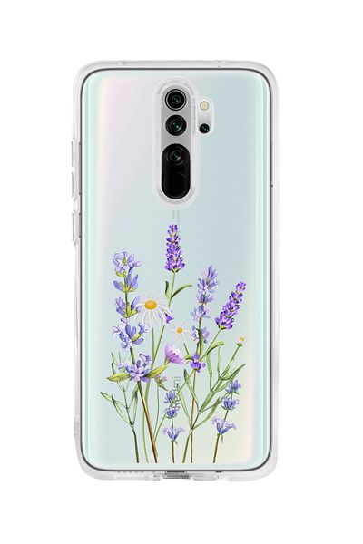 mooodcase جراب سيليكون شفاف ممتاز متوافق مع هاتف Redmi Note 8 Pro بنمط لافندر