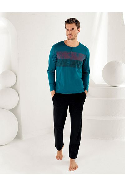 Şahinler Men's Blue Pajama Set Mep25174-1