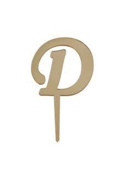 parti sürprizi حرف D زجاج شبكي ذهبي عاكس 7 سم