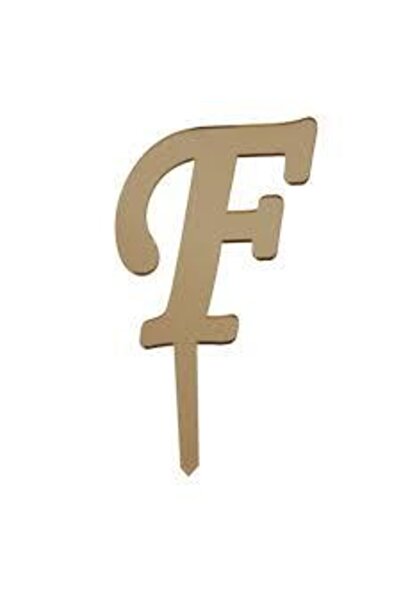 parti sürprizi حرف F زجاج شبكي ذهبي عاكس 7 سم