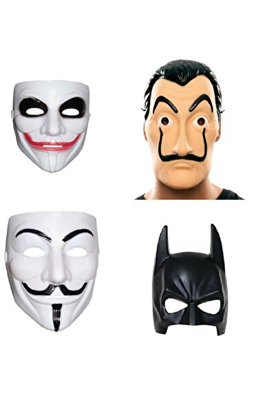 Limitless Trade 4'lü Set Joker La Casa Salvador Vandetta Örümcek Adam Maskesi