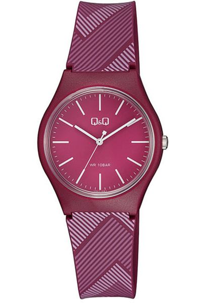Q&Q Vs25j004y Claret Red Unisex Wristwatch