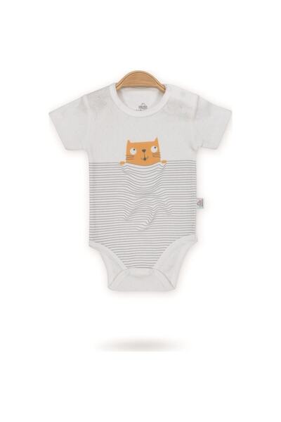 Bimini Cats Time Cotton Short Sleeve Moon Bodysuit for Baby Boy - Unisex