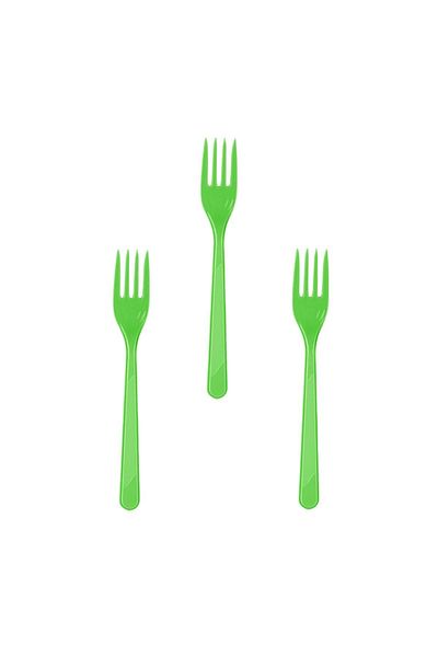 Roll-Up Green Plastic Fork Party Set of 25