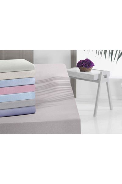 Menderes Home Jarse Collection - Double Gray Fitted Cotton