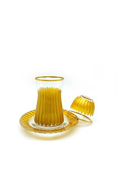 ÖzcamKristal Kristal Kesme Çay Takımı 18 Parça 6 Kişilik