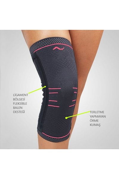 Supportline Luxury Knitted Belt Supported Flexible Underwire Protective Sports and Activity Knee Pad - Intermed
