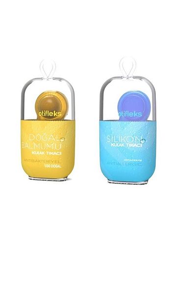 OTİFLEKS Natural Beeswax Earplugs 4-Pack + Silicone Earplugs 4-Pack