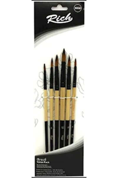 Rich Boya Набір з 6 пензлів для акрилових та олійних фарб Rich