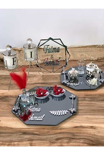 Aker Hediyelik Söz Nişan Tepsi Takımı Tüylük Yüzük Yükseltici Makas Isimlik D...