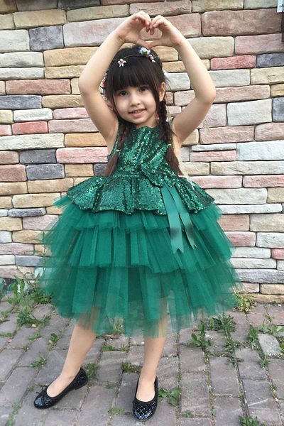 DAFİTO KİDS Rochie de seara verde pentru fete