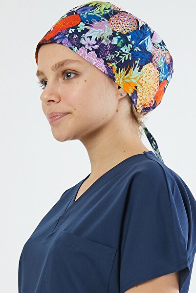 Owlet Medikal Ananas Desenli Lacivert Cerrahi Bone