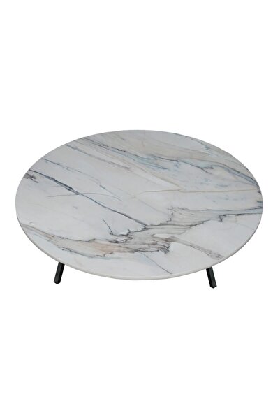 Arıcıoğlu Metal Ayaklı Mermer Desen Yer Sofrası Masa 70 cm