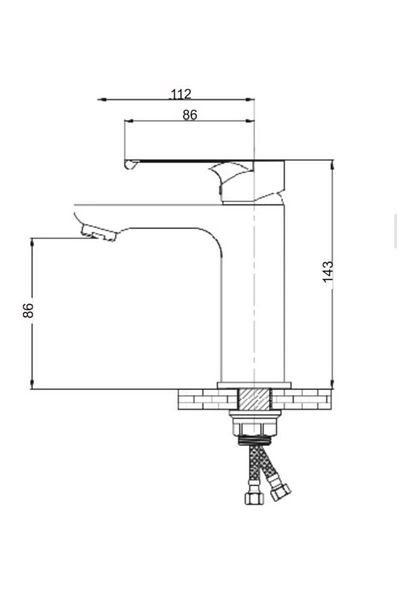 FLEKO BATARYA Fleko Black Sink Mixer