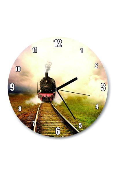 Cakatablo Tirenyolu and Steam Tiren Wall Clock (Diameter 30X30 cm)