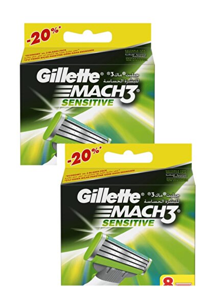 Gillette Mach3 Sensitive 8'lü Yedek Tıraş Bıçağı * 2 Adet